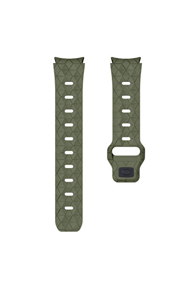 Techaks Galaxy Watch 5 40mm Zore KRD-116 20mm Futbol Desenli Spor Tasarımlı Silikon Kordon-Siyah-Kırmızı