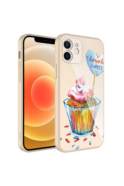 zore iPhone 12 Compatible Camera Protected Patterned Hard Silicone Zore Epoxy Case-No8