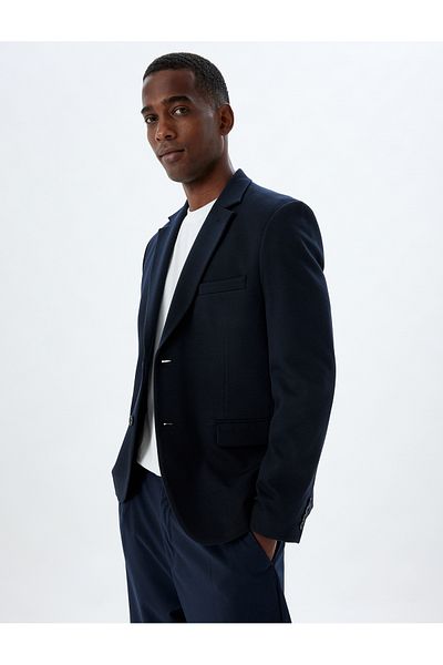 Koton Slim Fit Blazer Jacket with Flap Pocket Detail