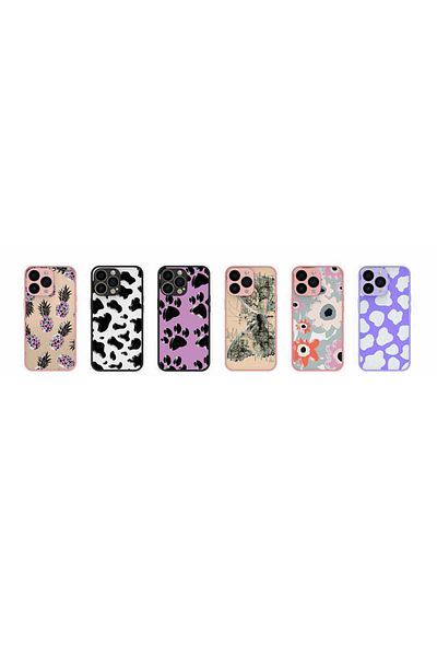 zore iPhone 13 Pro Max Compatible Patterned Camera Protected Shiny Zore Nora Case-No2