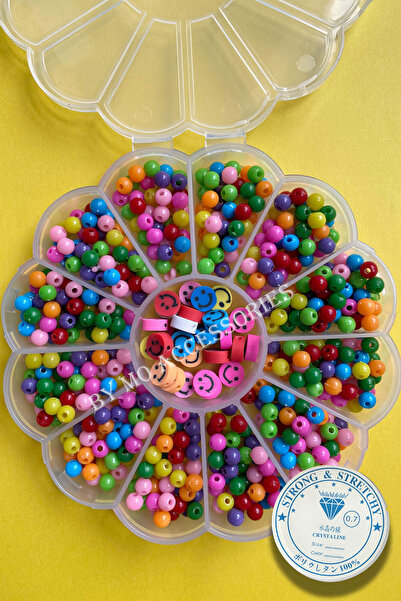 By MO Accessories خرز أكريليك 6 مم و20 قطعة من مجسمات فيمو وجه مبتسم - مجموعة...