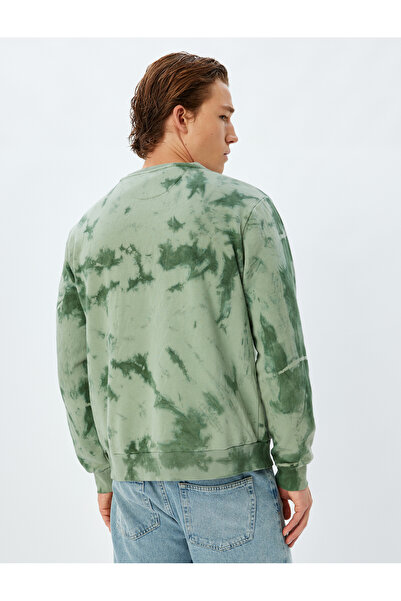 Koton Crew Neck Slogan Printed Raised Cotton Blend