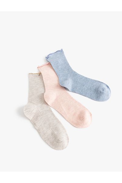 Koton Set de 3 șosete cu volane, multicolore