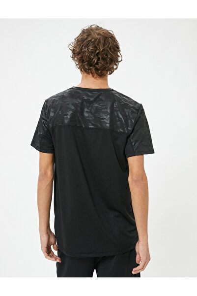 Koton Slogan Baskılı Kamuflaj Detaylı Bisiklet Yaka Kısa Kollu Spor Tişört