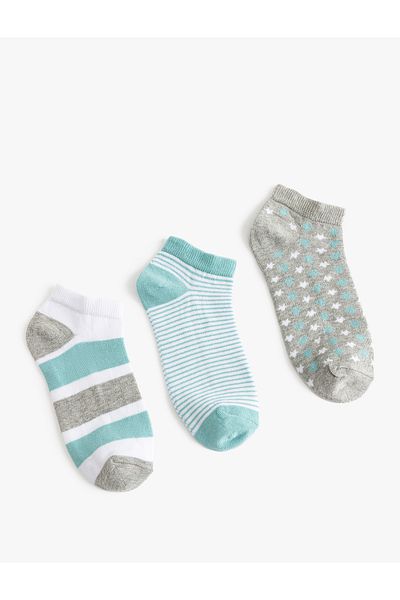 Koton Set de 3 papuci șosete cu model geometric multicolor