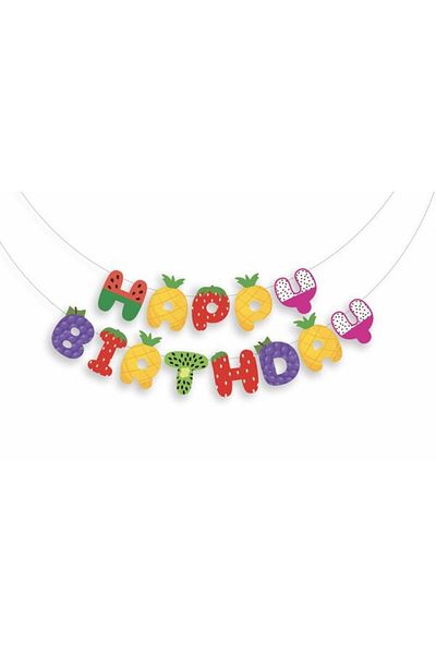 MERİ PARTİ ΦΡΟΥΤΟΘΕΜΑΤΙΚΟ HAPPY BIRTHDAY BANNER ΠΡΟΣΑΡΜΟΣΜΕΝΟ ΚΟΠΤΗΡΙΑ ΦΡΟΥΤΑ ΣΧΕΔΙΟ ΓΕΝΕΘΛΙΑ