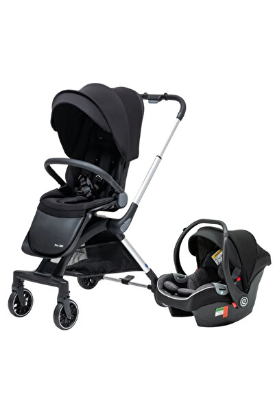 Duux Pro 360  Derece Dönebilen Çift yönlü Travel Sistem Bebek Arabası Black