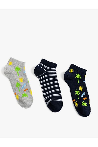 Koton Set de 3 șosete de bază multicolore