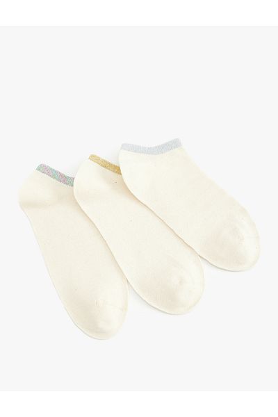 Koton Metallic Look 3-Piece Booties Socks Set