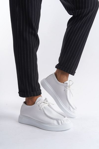 Zerenyus SLW170 Tornado Laced Skin Ανδρικά Casual Αθλητικά Κλασικά Παπούτσια BT Λευκά