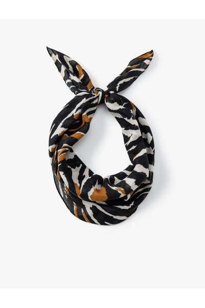 Koton Leopard Print Square Shawl Multicolor