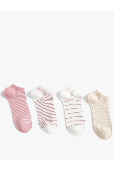 Koton Set 4 șosete cu papuci cu dungi - multicolore