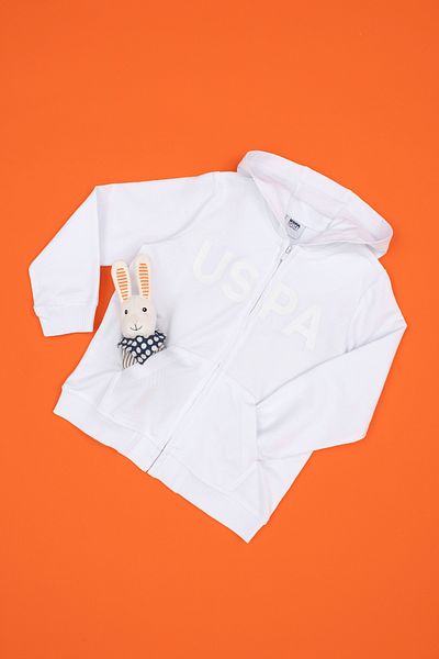 U.S. Polo Assn. Boy's White Sweatshirt -50279797-VR013 Basic Model