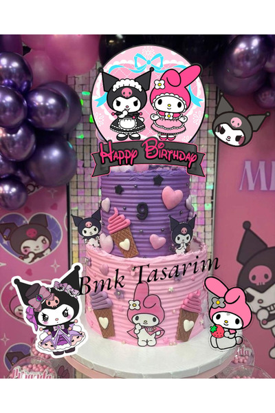 Bmk Parti Tasarım Kuromi Temali Pasta Süsü