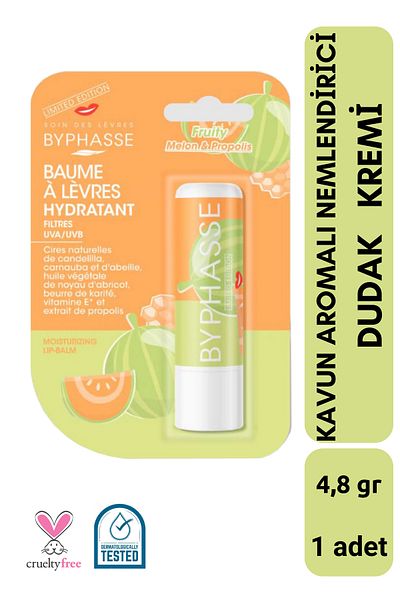 BYPHASSE Melon Flavored Moisturizing Lip Care Cream 4.8 Gr