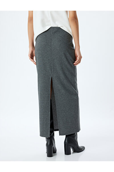 Koton Yırtmaçlı Standart Bel Slim Fit Uzun Kalem Etek