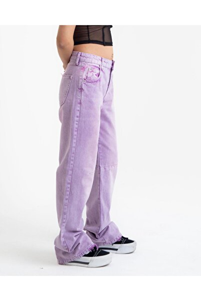 HAİHOLA Yıkamalı Pembe Baggy Kadın Pantolon