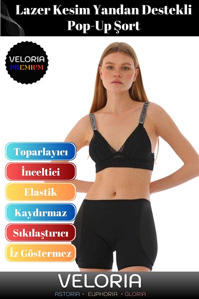 Veloria Premium Series Recovery Firming Non-Marking Shaping Side Supported Pop-Up Shorts