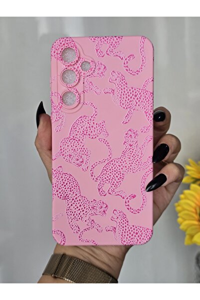 Magic Ring حافظة متوافقة مع هاتف سامسونج جالاكسي A15 مخملية داخلية بطباعة الفهد