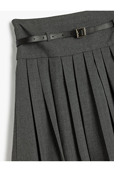 Koton تنورة مطوية من مزيج الفيسكوز - تفاصيل الحزام