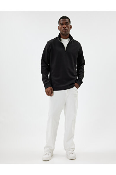 Koton Βαμβακερό μακρυμάνικο πουλόβερ Basic - με φερμουάρ