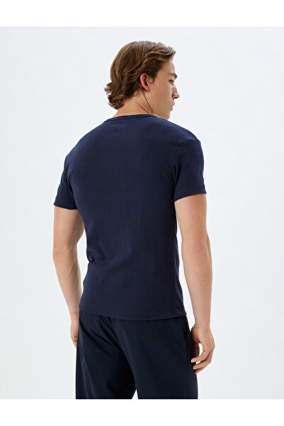 Koton Slogan Baskılı Pamuklu Bisiklet Yaka Kısa Kollu Slim Fit Tişört