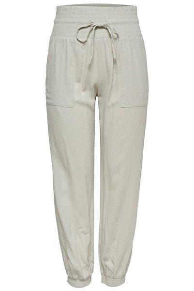 ONLY Onlpalma Reg Str Linen Mix Track Pnt 15177116 Stone