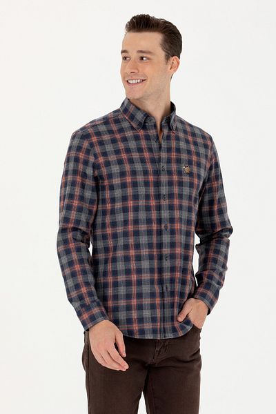 U.S. Polo Assn. Мъжка тъмносиня риза с дълъг ръкав 50279517-VR033