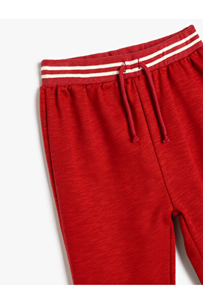 Koton Jogger Eşofman Altı Beli Bağlamalı Slogan Baskılı Pamuklu Şardonlu