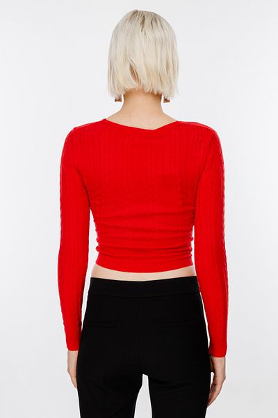 ON Pulover roșu din tricotaje - cu model tricotat