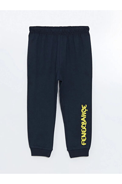 LC Waikiki LCW baby Canlı Sarı Bisiklet Yaka Fenerbahçe Baskılı Erkek Bebek Sweatshirt ve Eşofman Alt 2'li