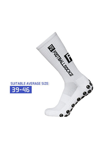 Shuttle Park Unisex Pro White Αντιολισθητικές Αθλητικές Κάλτσες Πετσέτας Σιλικόνης με Σόλα