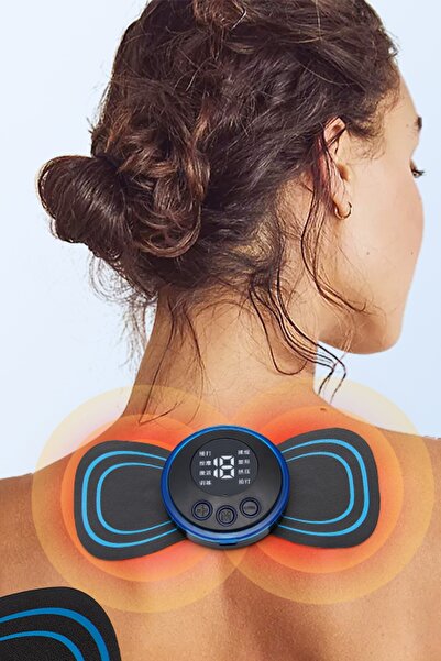 MUHEN Mini Şarjlı Kelebek Tasarımlı EMS Masaj Bandı – 8 Modlu LCD Ekranlı Boy...