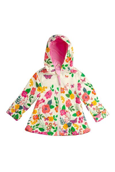 Stephen Joseph Girl's Butterfly Patterned Raincoat - Hooded