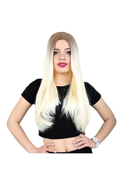 ALVERA COLLECTION Fiber Sen Long Straight Wig / Light Honey Blonde / Platinum...