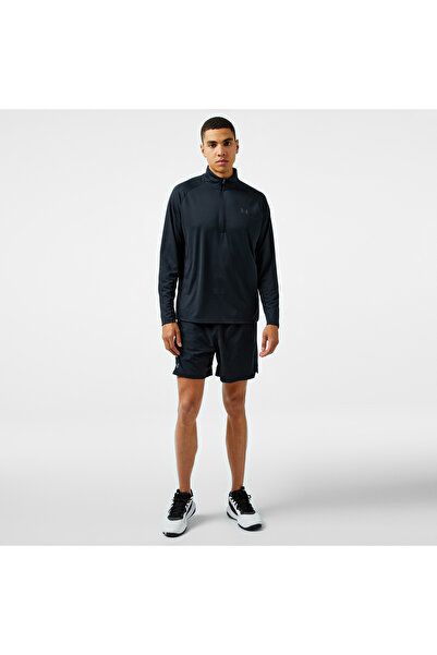 Under Armour Tech 2.0 1/2 Zipped Erkek Siyah Uzun Kollu T-Shirt