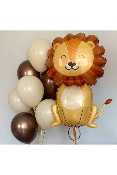 Partifabrik مجموعة بالونات ريترو لطيفة على شكل أسد أسد