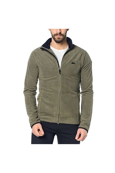 Quiksilver Mission Fz Men's Green Fleece Jacket Men's Fleece Jacket Eqyft03162