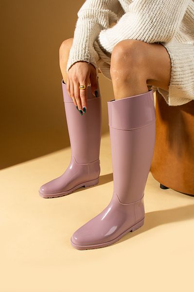 Pembe Potin Γυναικείες μπότες βροχής σε αδιάβροχο στυλ Salmon New Season