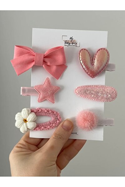 My Baby's World Set de agrafe mixte pentru copii/bebe în culoarea roz