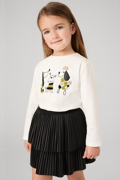 MAYORAL Black Pleated Girl's Skirt
