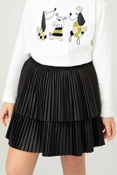MAYORAL Black Pleated Girl's Skirt