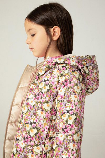 MAYORAL Beige Colored Double Sided Flower Patterned Coat