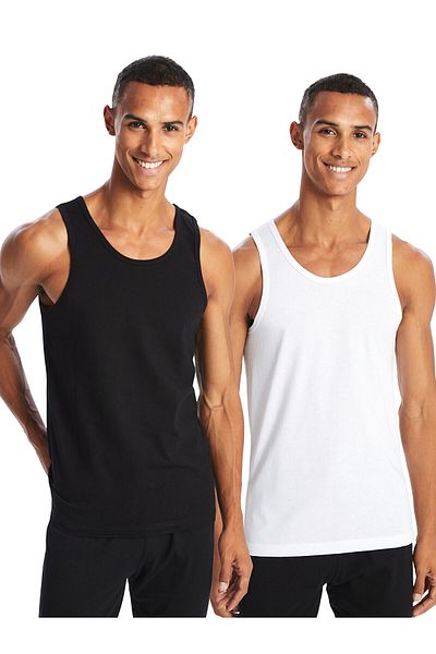 LC Waikiki Ανδρικό εσώρουχο Lw - U Neck Combed Cotton Σετ 2 τεμαχίων