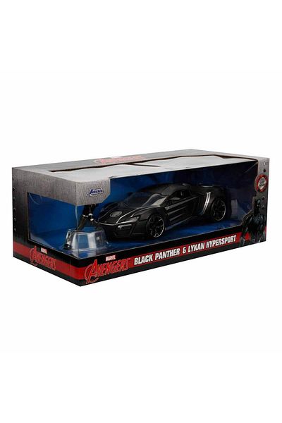 Marvel Jada 1:24 Scale Lykan Hypersport & Black Panther Figure