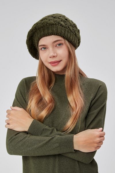 derikem Women's Winter Stylish Knitwear Painter Knitted Beret