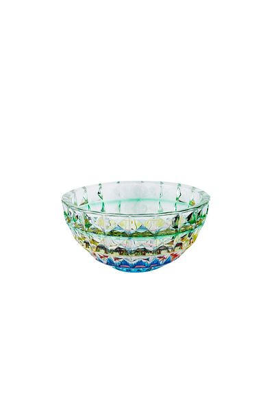 Lucky Art 27x13 cm Colorful Cut Glass Bowl