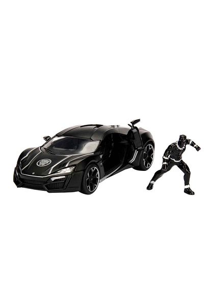 Marvel Jada 1:24 Scale Lykan Hypersport & Black Panther Figure