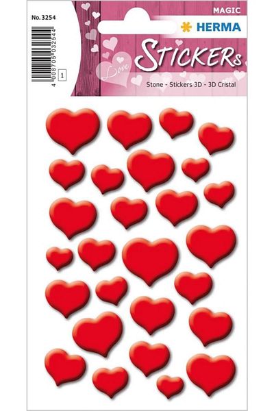 Herma Red Magic Label - Hearts
