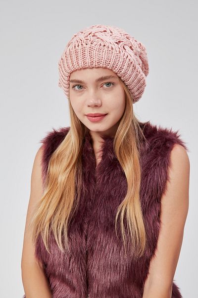 derikem Stylish Women's Hair Braid Lined Knitwear Beret